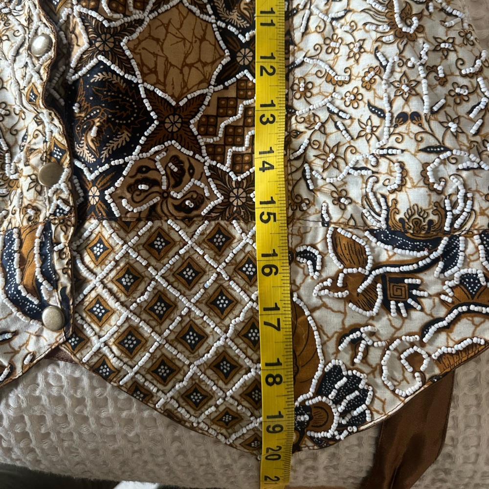 Vintage Patchwork Patterned Vest with Beaded Deta… - image 7